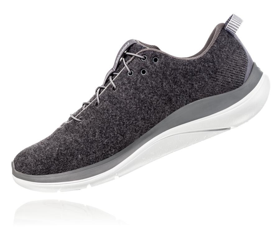 Running Shoes Mens - Hoka One One Hupana Flow Wool - Grey - WVSEUHA-26